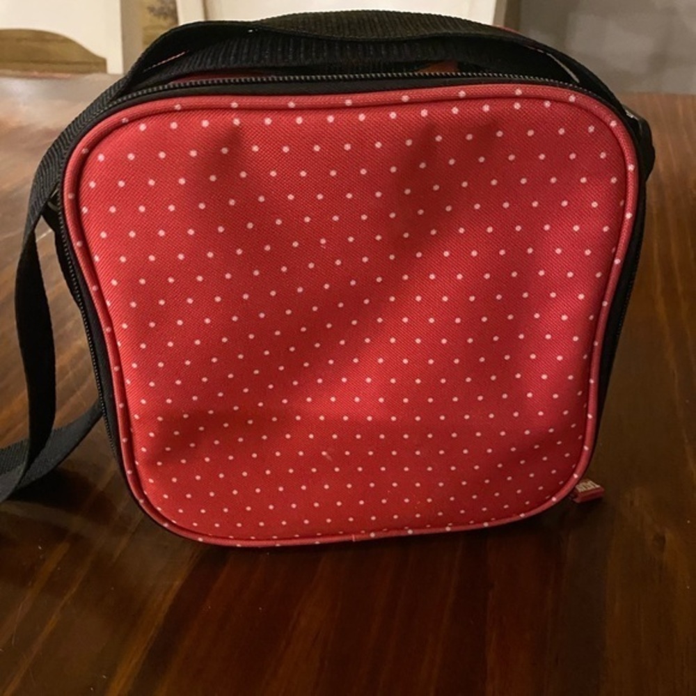 Red Polka Dot Crossbody Lunch Bag